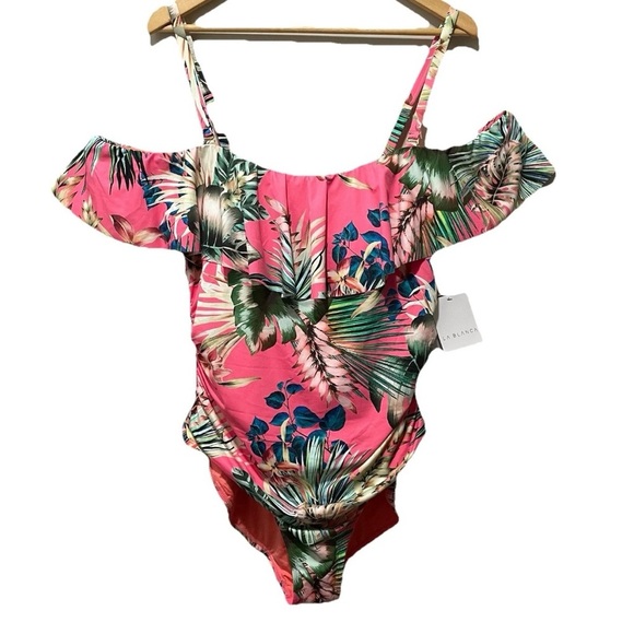 La Blanca NWT Women’s 20W Pink Coral Floral One-Piece Swimsuit - Picture 1 of 6